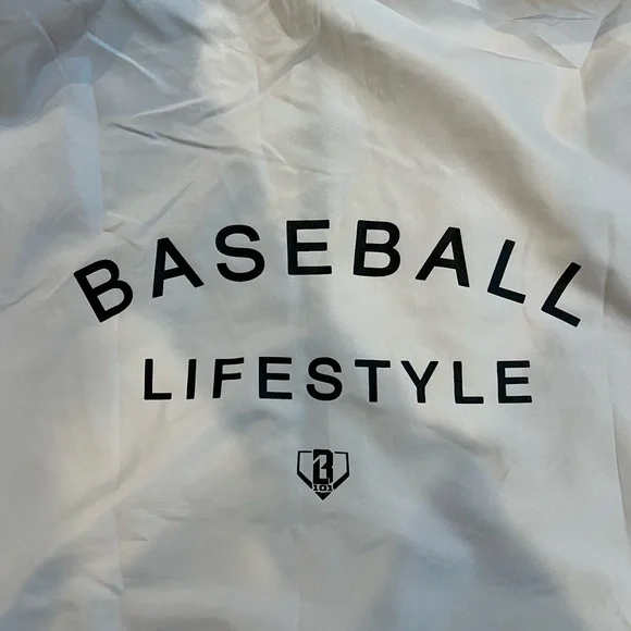 NWOT Baseball Lifestyle 101 Men's White Off White/Cream “Ghost Windbreaker” - Picture 6 of 6